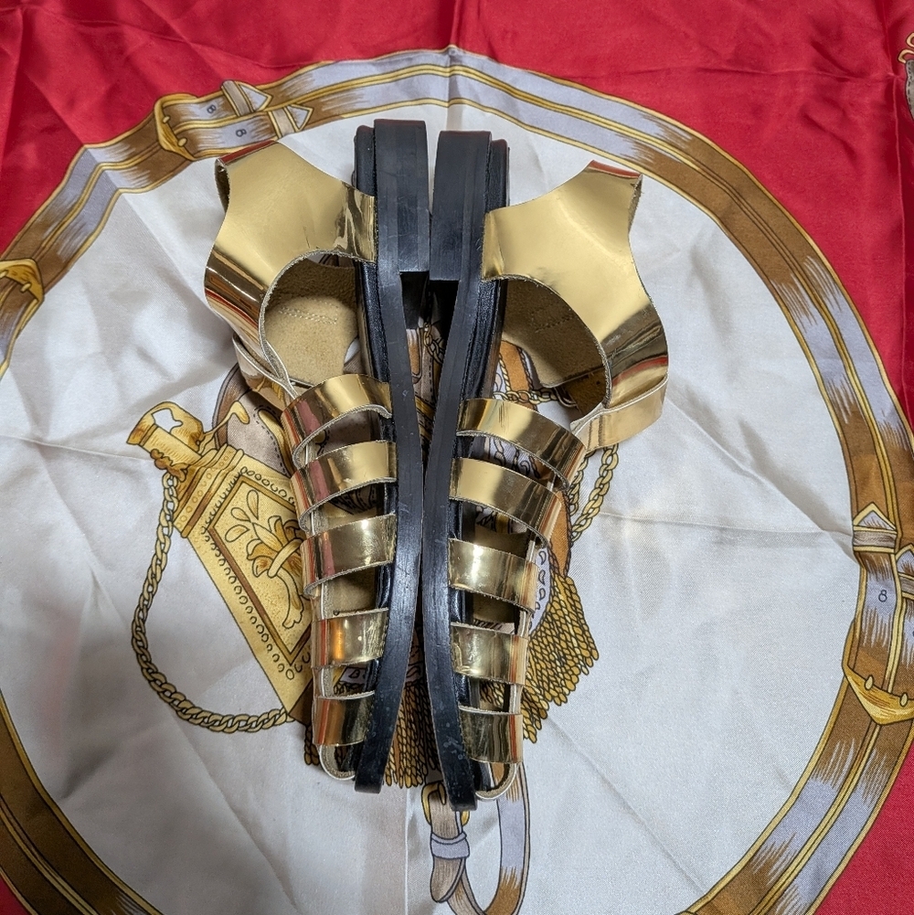 Crew Winona fisherman sandals in metallic Gold Size 7 - Picture 2 of 8
